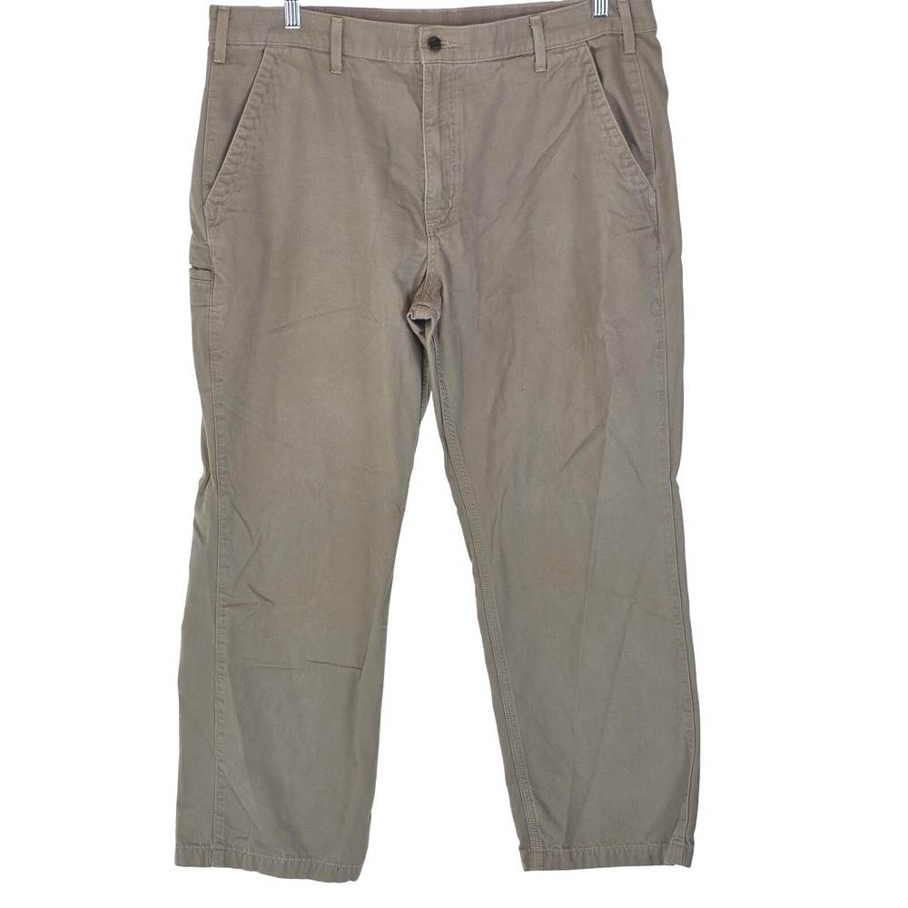 Carhartt B290 Pants Mens 40x30 Beige Canvas Relaxed Fit Workwear Khaki Casual
